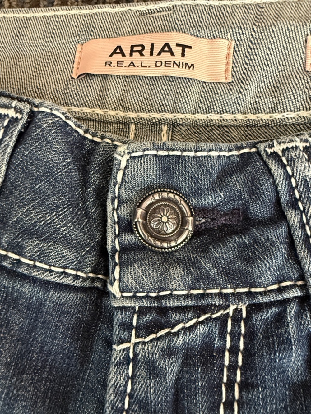 Ariat Women's Washed Blue Boot Cut Jeans - Picture 6 of 7